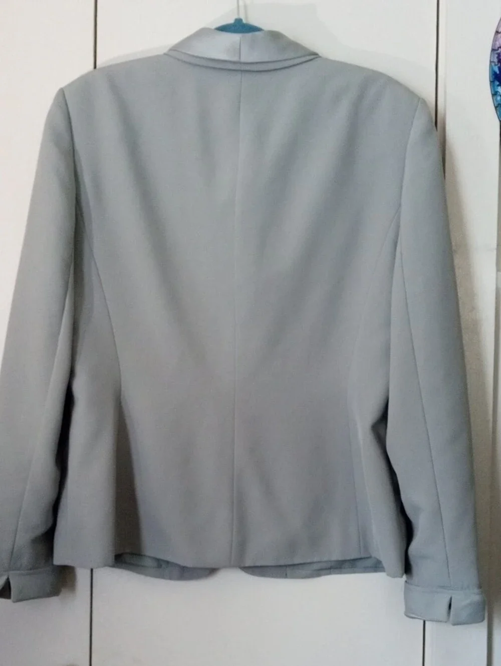 Executive Collection Women's Light Gray Button-Front Dress Blazer Size 18